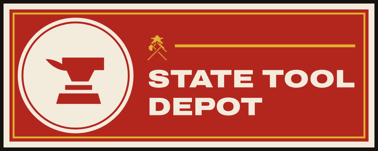 The sign of State Tool Depot: STATE TOOL / DEPOT.