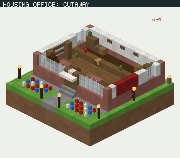 Housing Office, cut open to show the rooms inside