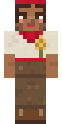 People's Assessor, from the front: A lay judge from the collective farm: a linen blouse with red embroidery, a golden ear of wheat, a red sash, a brown apron and a red headscarf with white dots.