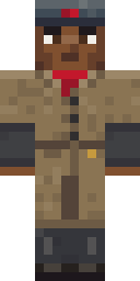 Distribution Clerk, from the front: The clerk of the Distribution Office in a brown warehouse coat with oversleeves, a red neckerchief, a cap and a pencil.