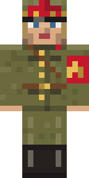 Warden of the Council Hall, from the front: The honour guard of the Council Hall in an olive parade tunic, gold shoulder boards and a peaked cap with a red band.